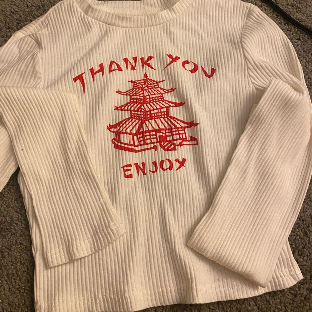 White Long Sleeve Cropped Top